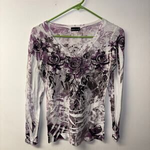 Y2K rhinestone long sleeve